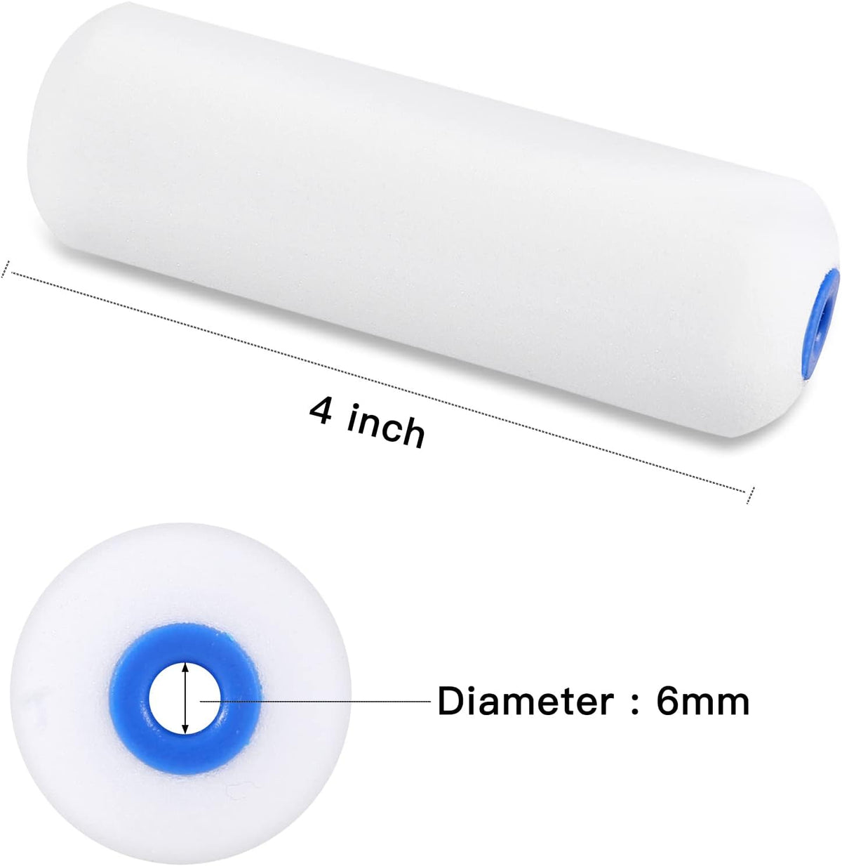 Foam Paint Roller, 4 inch Paint Roller 8 Pack, Small Paint Roller, High Density Foam Paint Roller Tray and Liner Set, Sponge Rollers for Painting and Staining