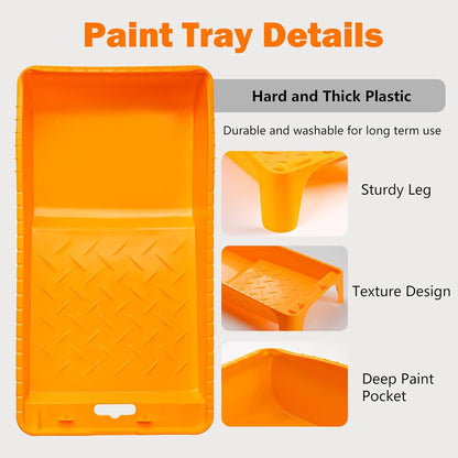 Foam Paint Roller, 4 inch Paint Roller 8 Pack, Small Paint Roller, High Density Foam Paint Roller Tray and Liner Set, Sponge Rollers for Painting and Staining