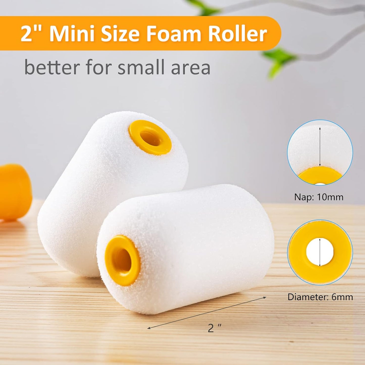 Foam Paint Roller, 4 inch Paint Roller 8 Pack, Small Paint Roller, High Density Foam Paint Roller Tray and Liner Set, Sponge Rollers for Painting and Staining