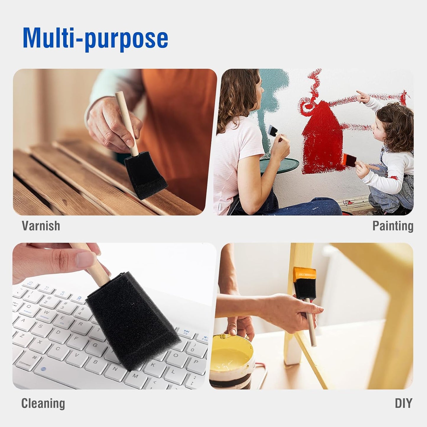 Foam Paint Roller, 4 inch Paint Roller 8 Pack, Small Paint Roller, High Density Foam Paint Roller Tray and Liner Set, Sponge Rollers for Painting and Staining