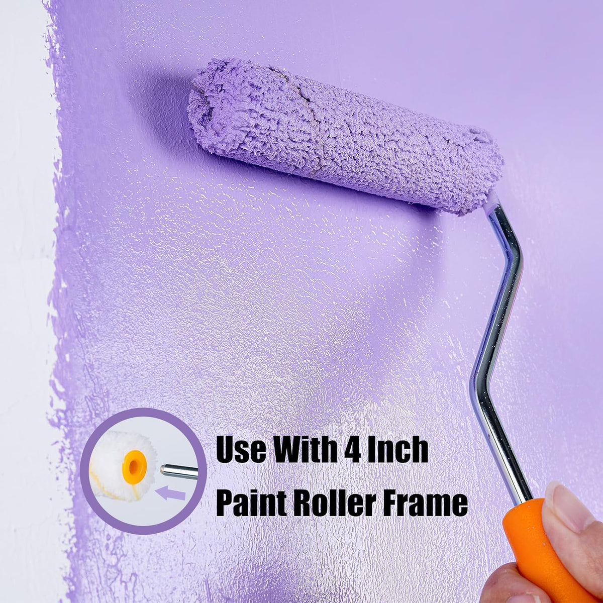 Foam Paint Roller, 4 inch Paint Roller 8 Pack, Small Paint Roller, High Density Foam Paint Roller Tray and Liner Set, Sponge Rollers for Painting and Staining
