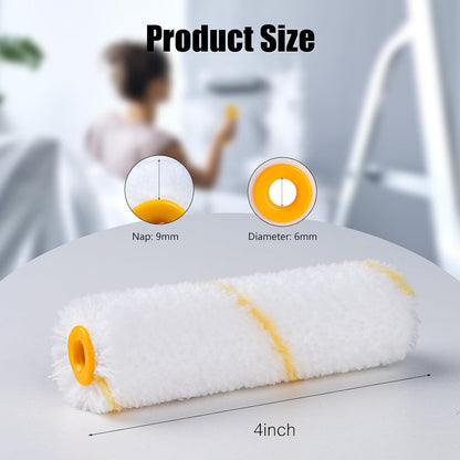 Foam Paint Roller, 4 inch Paint Roller 8 Pack, Small Paint Roller, High Density Foam Paint Roller Tray and Liner Set, Sponge Rollers for Painting and Staining