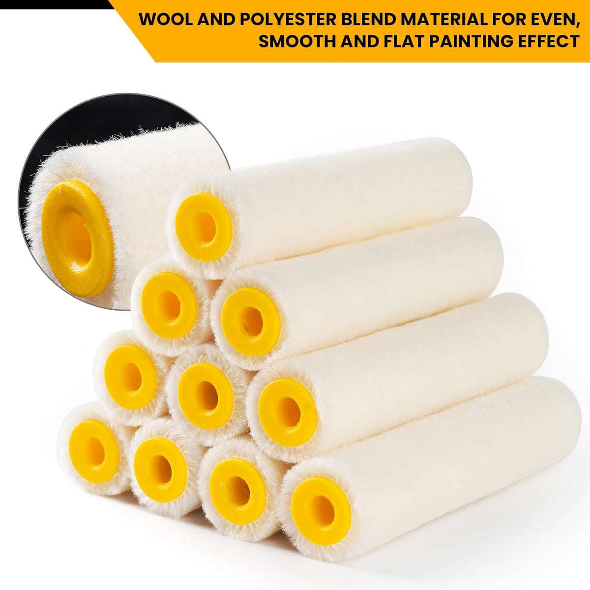 Foam Paint Roller, 4 inch Paint Roller 8 Pack, Small Paint Roller, High Density Foam Paint Roller Tray and Liner Set, Sponge Rollers for Painting and Staining