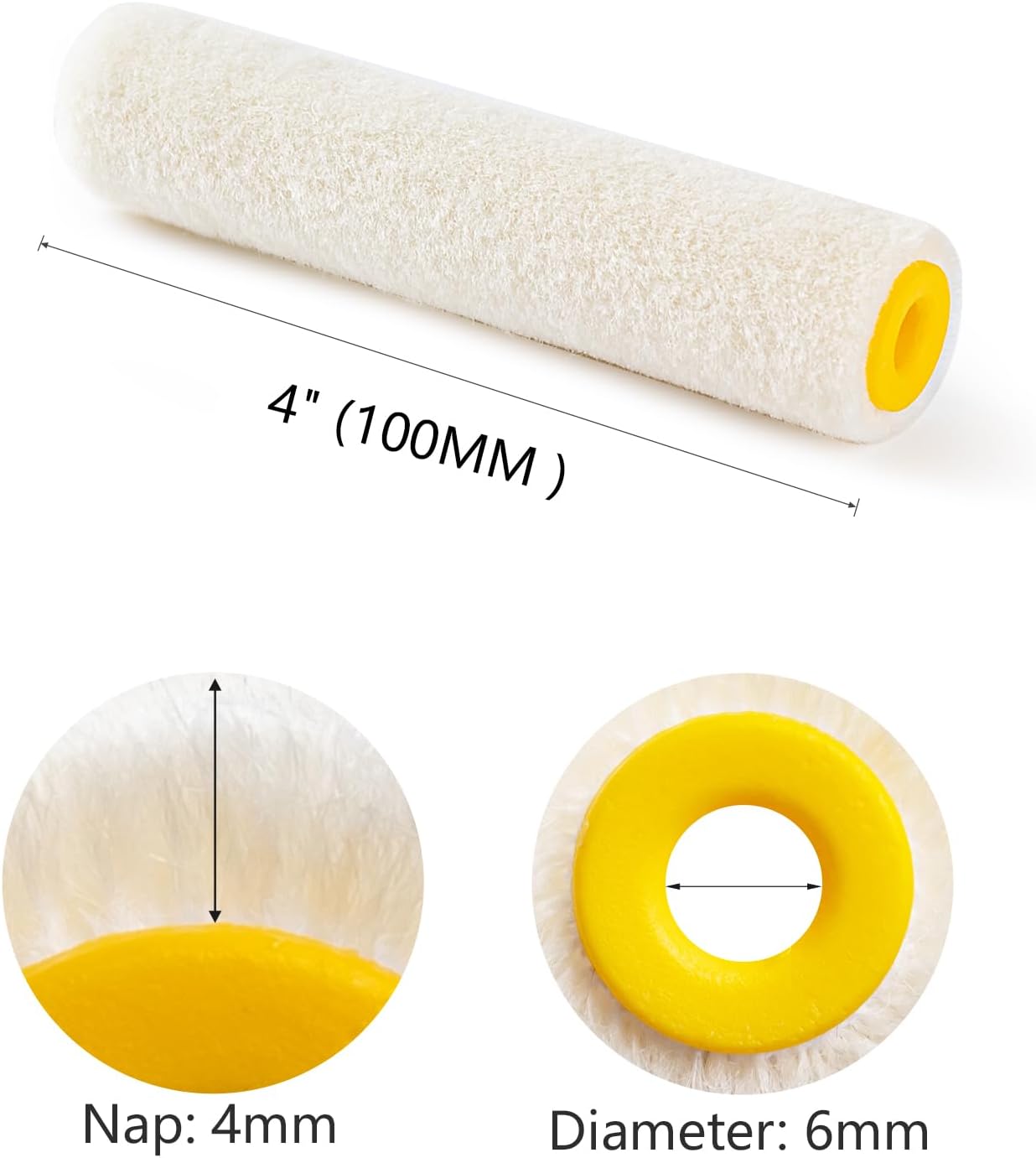 Foam Paint Roller, 4 inch Paint Roller 8 Pack, Small Paint Roller, High Density Foam Paint Roller Tray and Liner Set, Sponge Rollers for Painting and Staining
