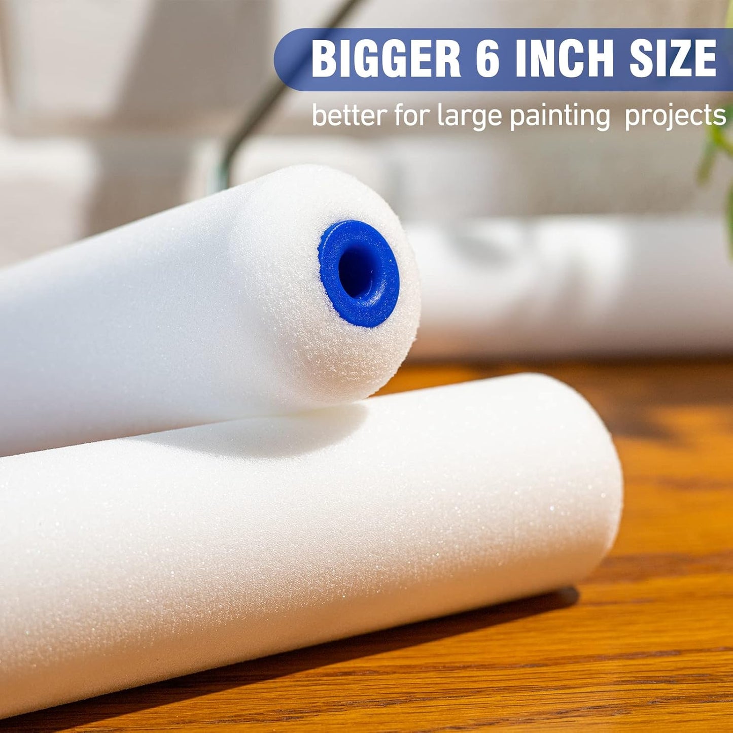 Foam Paint Roller, 4 inch Paint Roller 8 Pack, Small Paint Roller, High Density Foam Paint Roller Tray and Liner Set, Sponge Rollers for Painting and Staining