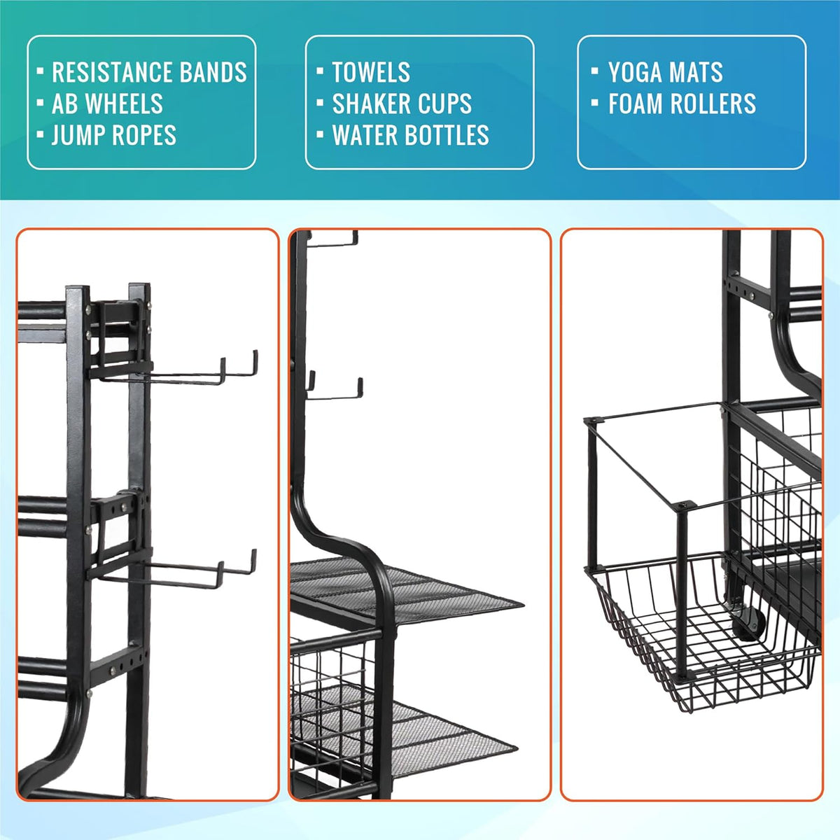 Dumbbell Rack for Home Gym, Heavy Duty Weight Rack for Dumbbells, Adjustable Dumbbell Stand with Storage, 700LB Capacity Gym Equipment Organizer with Wheels