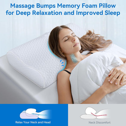 Cervical Neck Pillow for Pain Relief- Queen Size Adjustable Cooling Pillow for Sleeping, Memory Foam Pillows for Neck Shoulder, Ergonomic Contour Bed Pillow for Side, Stomach & Back Sleepers