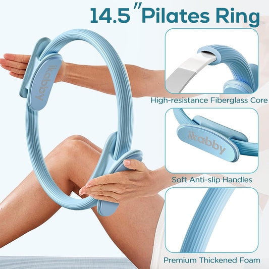 Pilates Kit, Home Pilates Kit with Weights, Pilates Equipment for Home Workout, Pilates Essentials Kit for Women, Yoga Pilates Mat Kit for Beginners, Pilates Set