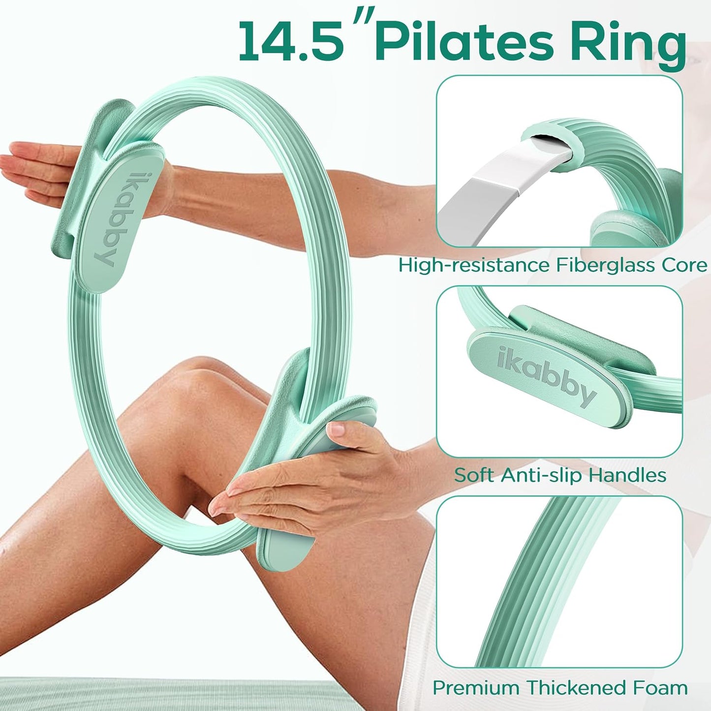 Pilates Kit, Home Pilates Kit with Weights, Pilates Equipment for Home Workout, Pilates Essentials Kit for Women, Yoga Pilates Mat Kit for Beginners, Pilates Set