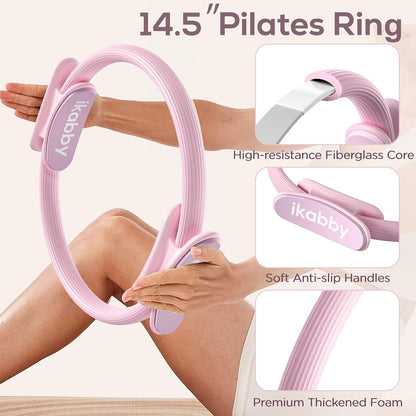 Pilates Kit, Home Pilates Kit with Weights, Pilates Equipment for Home Workout, Pilates Essentials Kit for Women, Yoga Pilates Mat Kit for Beginners, Pilates Set