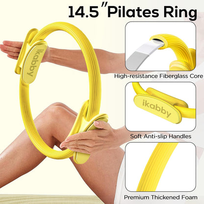 Pilates Kit, Home Pilates Kit with Weights, Pilates Equipment for Home Workout, Pilates Essentials Kit for Women, Yoga Pilates Mat Kit for Beginners, Pilates Set