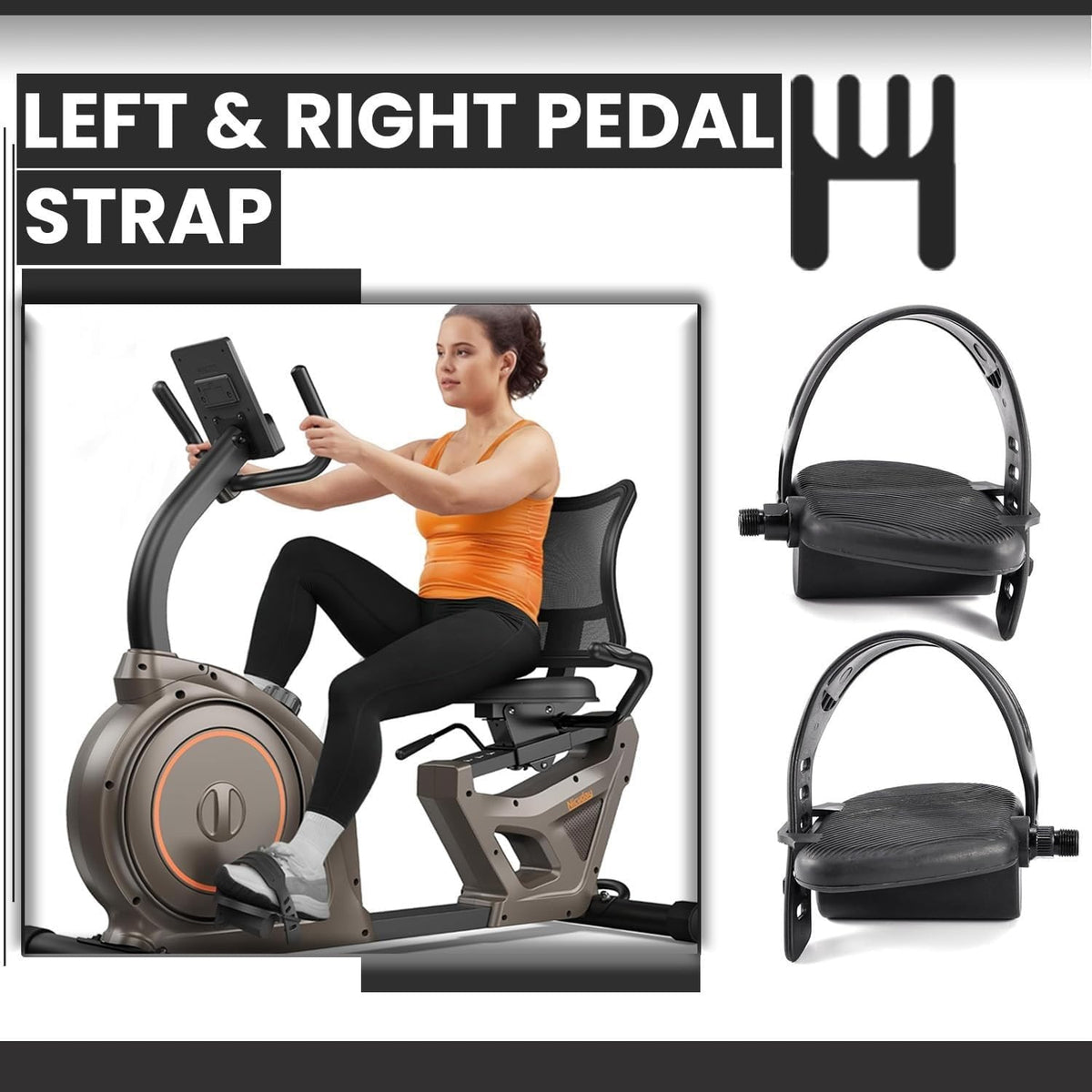 Wes-lo Pro-Form 1/2 Inch Spindle Pedal Set Replacement for Upright Stationary Exercise Bikes, Durable Left and Right Pedals for Indoor Cycling Equipment