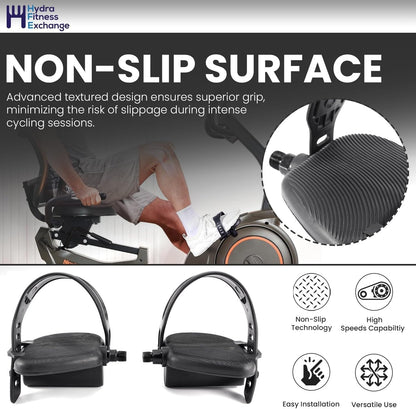 Wes-lo Pro-Form 1/2 Inch Spindle Pedal Set Replacement for Upright Stationary Exercise Bikes, Durable Left and Right Pedals for Indoor Cycling Equipment
