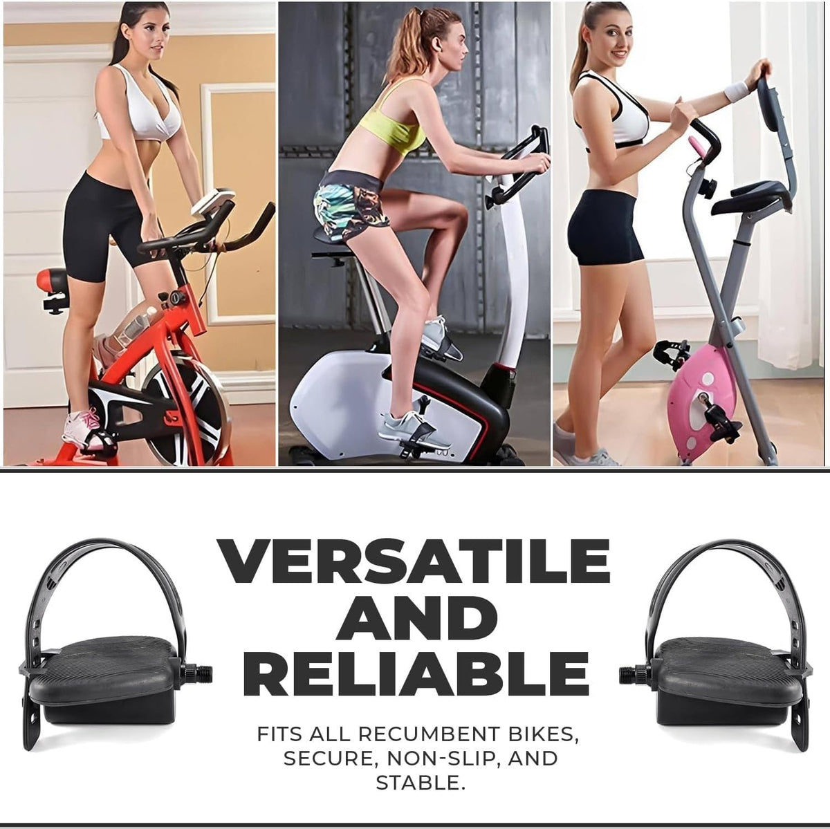 Wes-lo Pro-Form 1/2 Inch Spindle Pedal Set Replacement for Upright Stationary Exercise Bikes, Durable Left and Right Pedals for Indoor Cycling Equipment