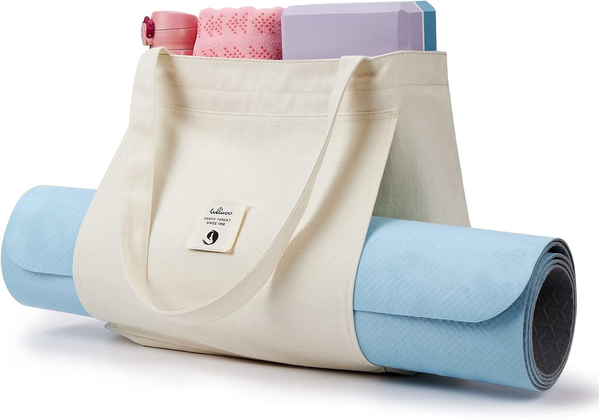 Yoga Bags for Women with Yoga Mats Bags Carrier Carryall Canvas Tote for Pilates Shoulder for Travel Office Beach Workout