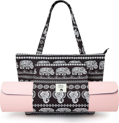 Yoga Bags for Women with Yoga Mats Bags Carrier Carryall Canvas Tote for Pilates Shoulder for Travel Office Beach Workout
