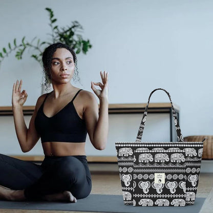 Yoga Bags for Women with Yoga Mats Bags Carrier Carryall Canvas Tote for Pilates Shoulder for Travel Office Beach Workout