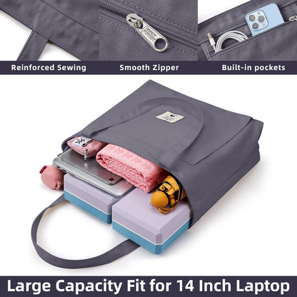 Yoga Bags for Women with Yoga Mats Bags Carrier Carryall Canvas Tote for Pilates Shoulder for Travel Office Beach Workout