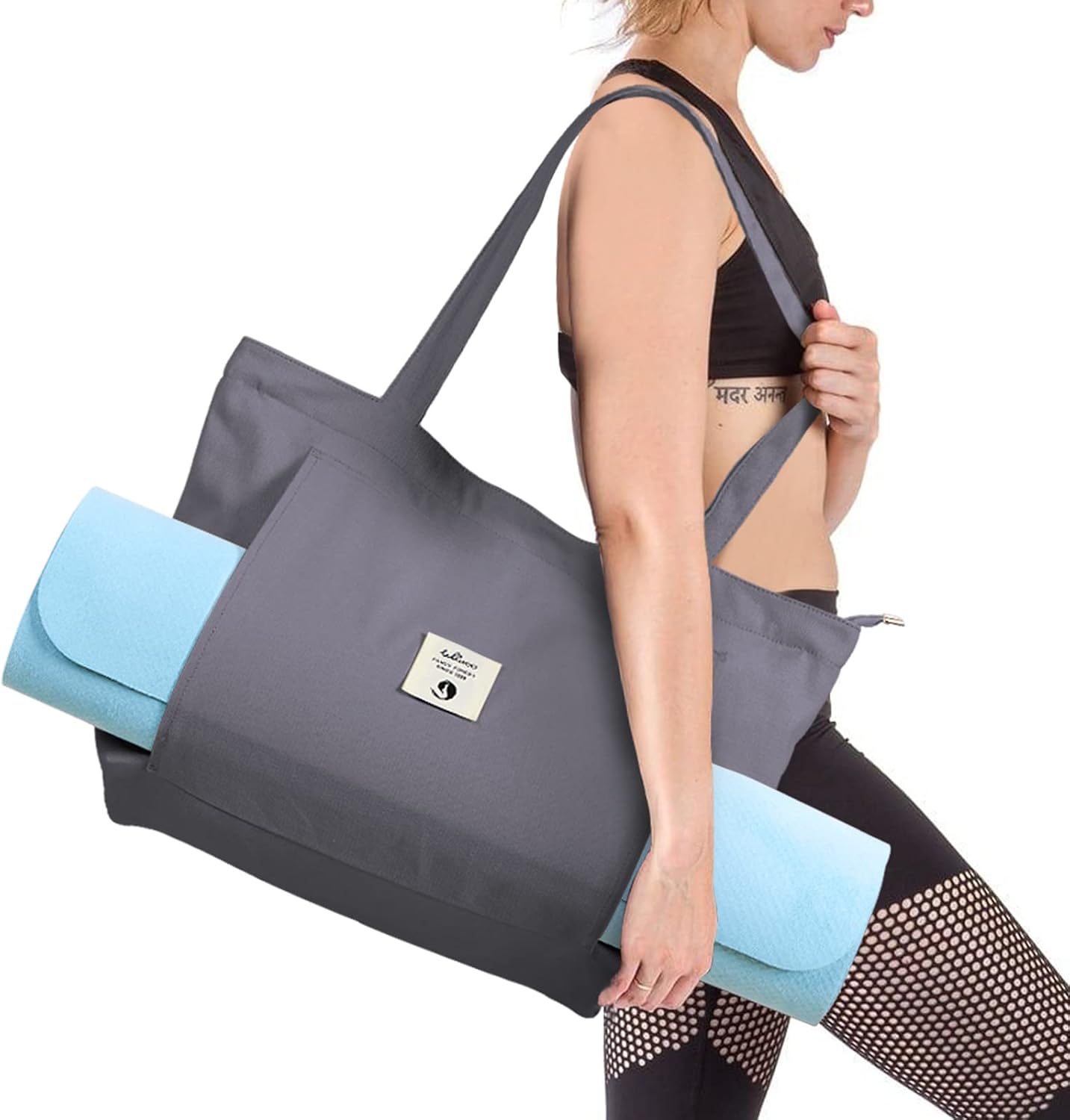 Yoga Bags for Women with Yoga Mats Bags Carrier Carryall Canvas Tote for Pilates Shoulder for Travel Office Beach Workout