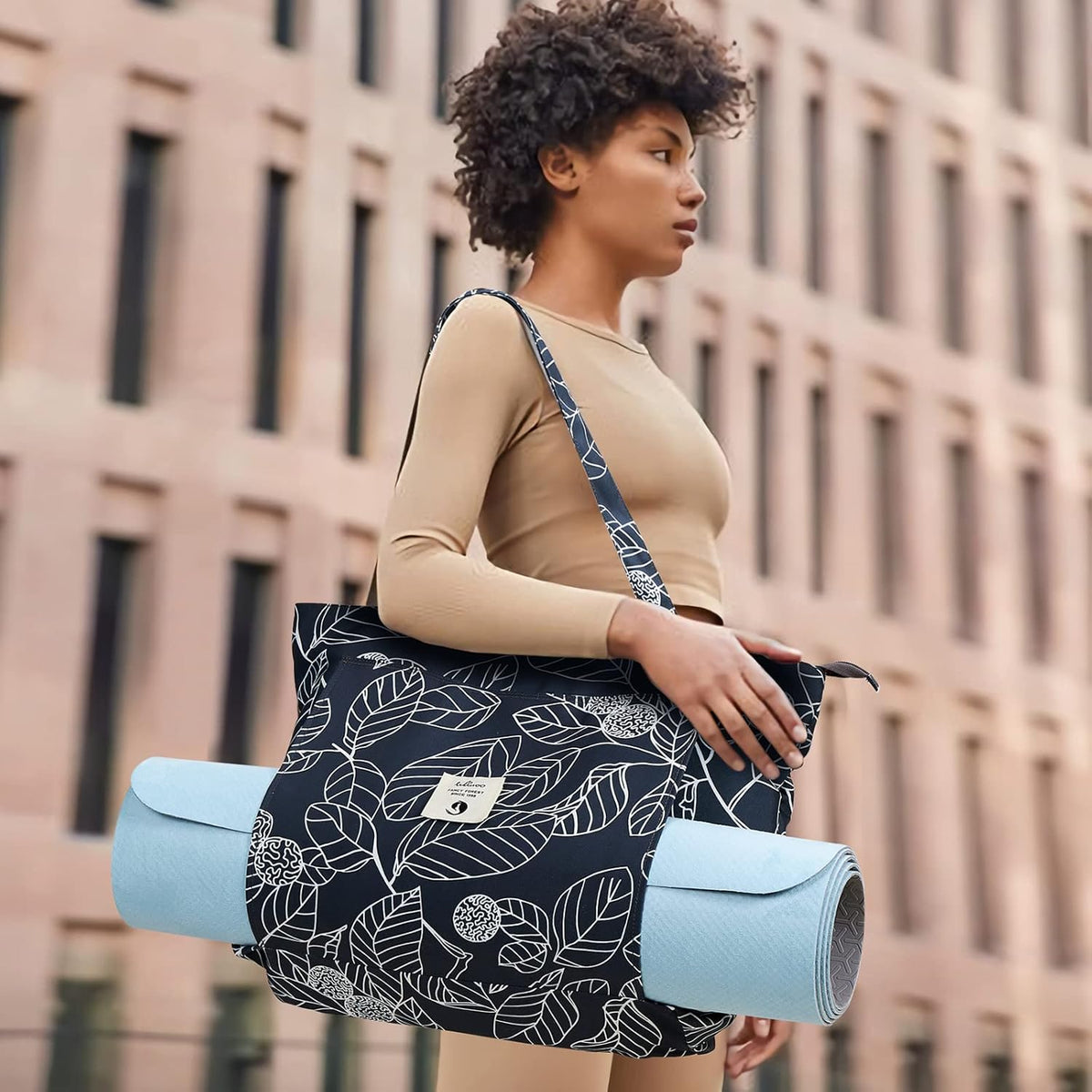 Yoga Bags for Women with Yoga Mats Bags Carrier Carryall Canvas Tote for Pilates Shoulder for Travel Office Beach Workout