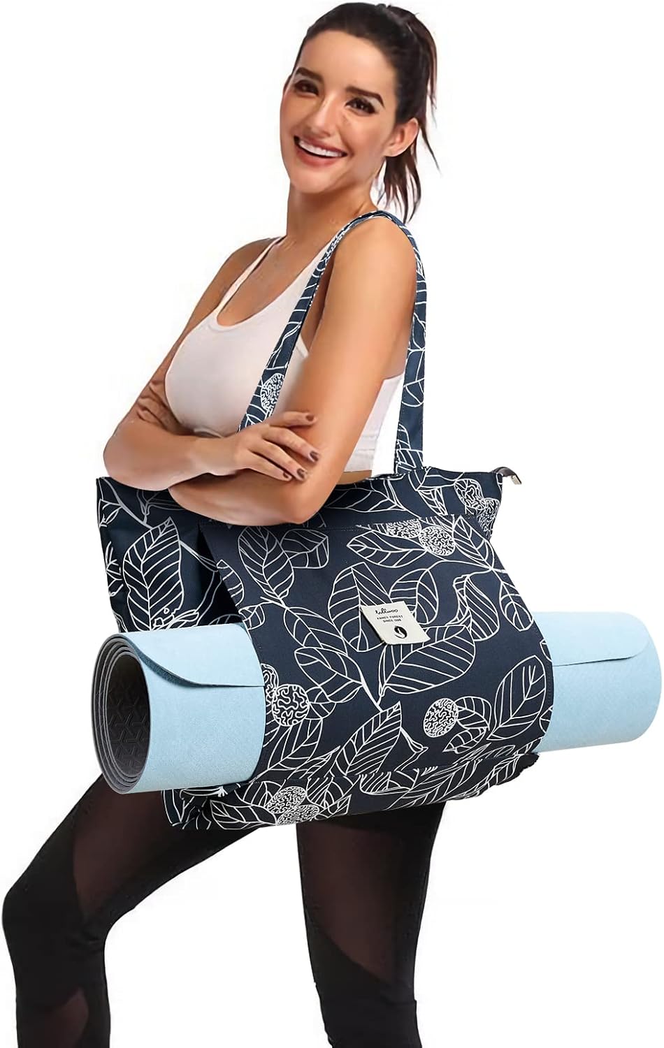 Yoga Bags for Women with Yoga Mats Bags Carrier Carryall Canvas Tote for Pilates Shoulder for Travel Office Beach Workout