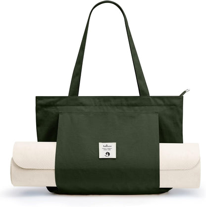 Yoga Bags for Women with Yoga Mats Bags Carrier Carryall Canvas Tote for Pilates Shoulder for Travel Office Beach Workout