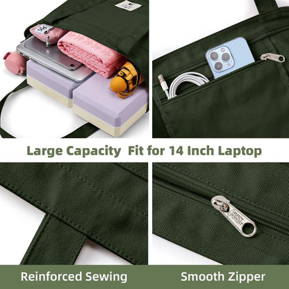 Yoga Bags for Women with Yoga Mats Bags Carrier Carryall Canvas Tote for Pilates Shoulder for Travel Office Beach Workout