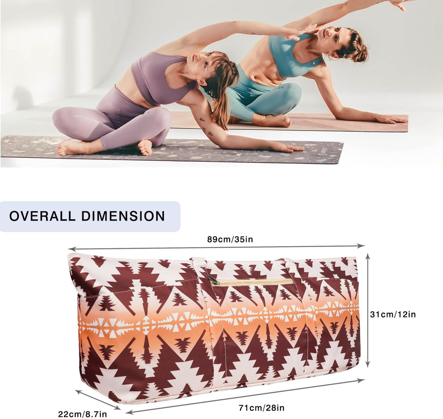 Yoga Mat Bag Yoga Mat Carrier with Shoes Compartment & Wet Pocket Pilates Bag with Zipper Pockets & Yoga Mat Holder Strap Yoga Bags and Carriers Fits All Your Stuff