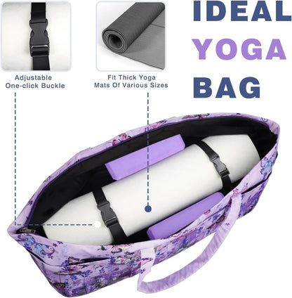 Yoga Mat Bag Yoga Mat Carrier with Shoes Compartment & Wet Pocket Pilates Bag with Zipper Pockets & Yoga Mat Holder Strap Yoga Bags and Carriers Fits All Your Stuff