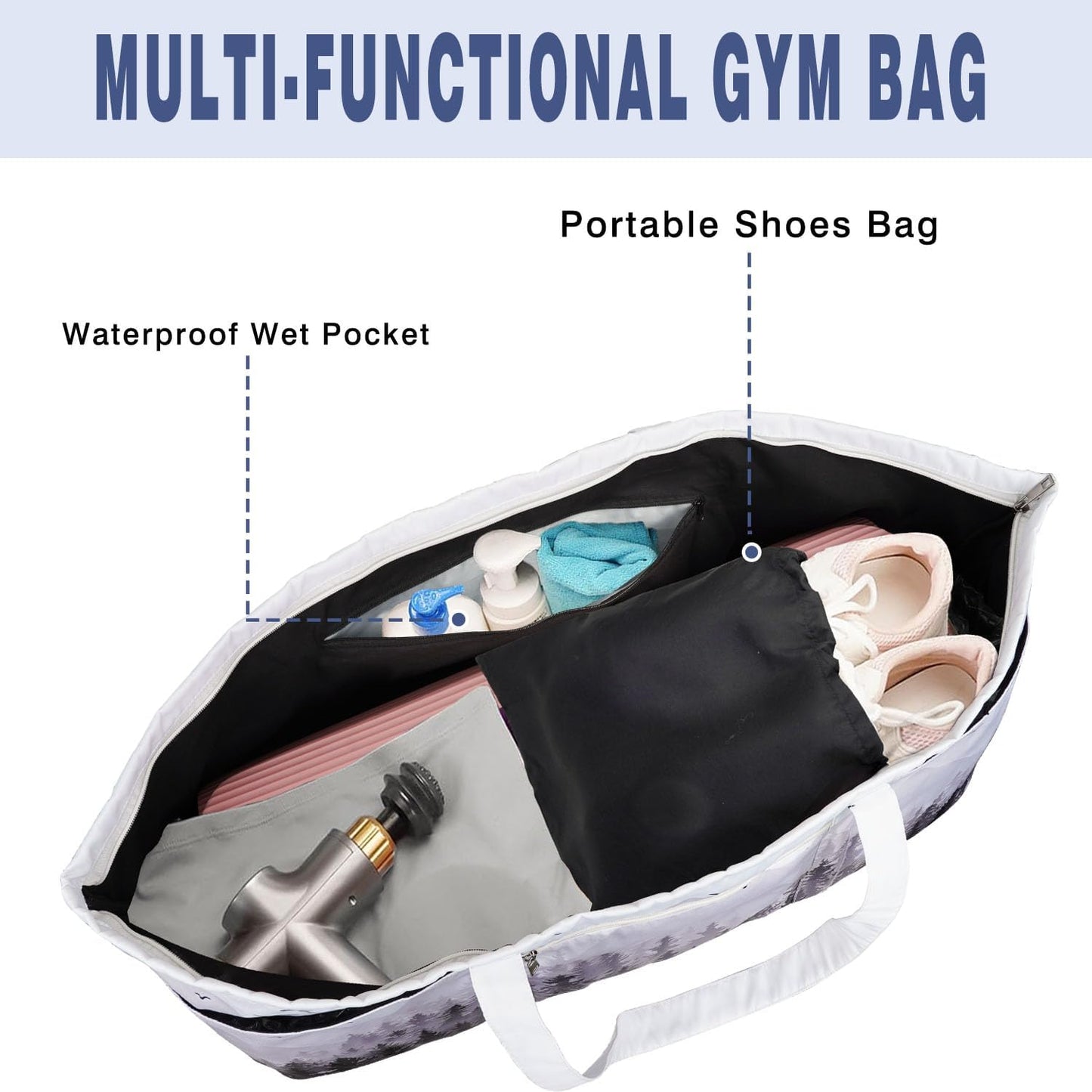 Yoga Mat Bag Yoga Mat Carrier with Shoes Compartment & Wet Pocket Pilates Bag with Zipper Pockets & Yoga Mat Holder Strap Yoga Bags and Carriers Fits All Your Stuff