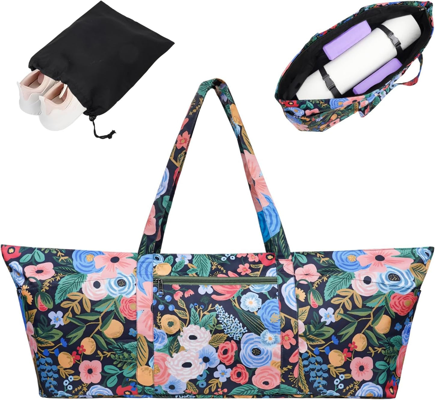 Yoga Mat Bag Yoga Mat Carrier with Shoes Compartment & Wet Pocket Pilates Bag with Zipper Pockets & Yoga Mat Holder Strap Yoga Bags and Carriers Fits All Your Stuff