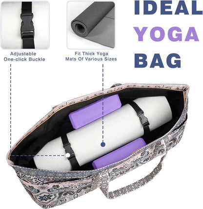 Yoga Mat Bag Yoga Mat Carrier with Shoes Compartment & Wet Pocket Pilates Bag with Zipper Pockets & Yoga Mat Holder Strap Yoga Bags and Carriers Fits All Your Stuff