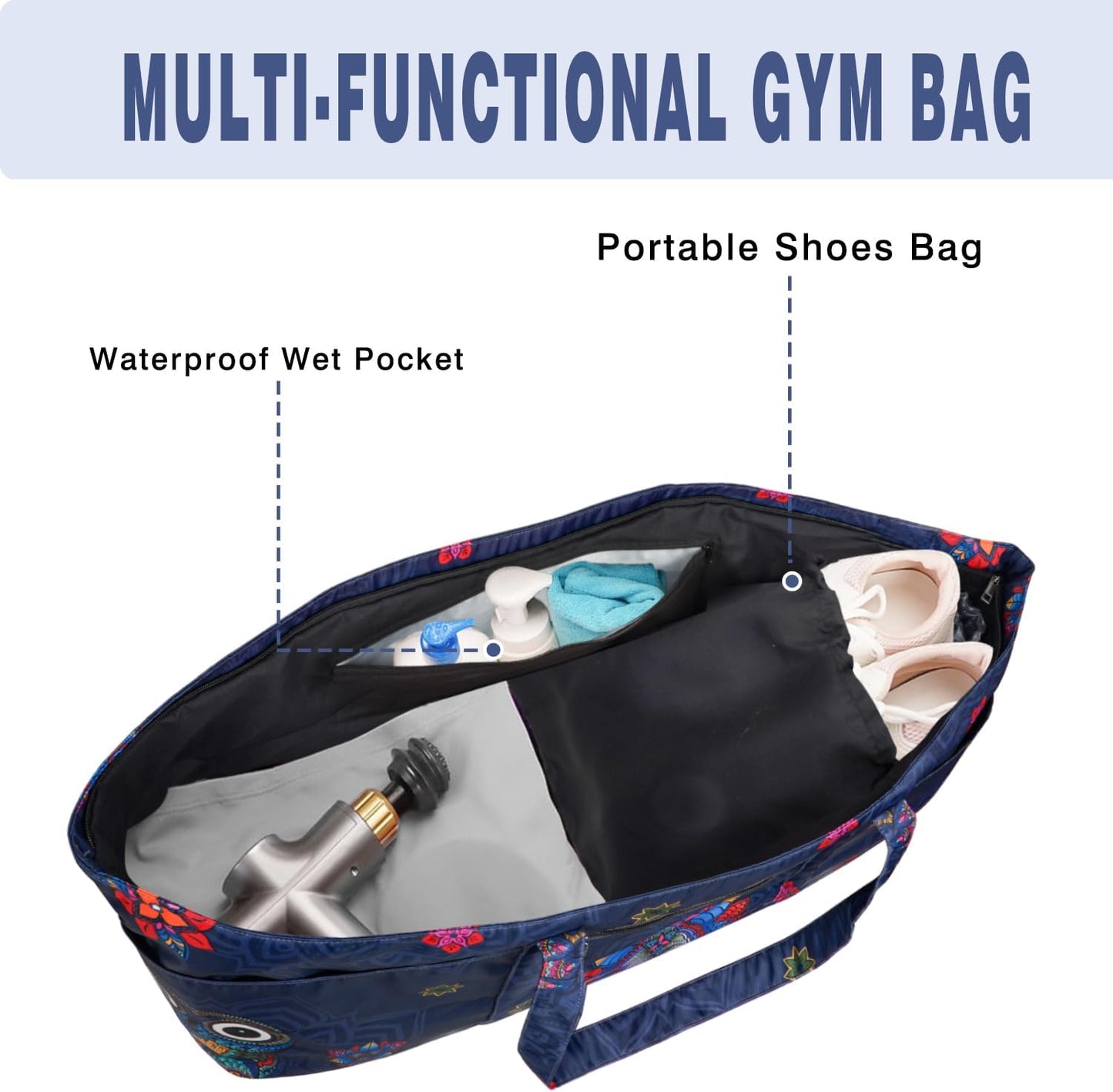 Yoga Mat Bag Yoga Mat Carrier with Shoes Compartment & Wet Pocket Pilates Bag with Zipper Pockets & Yoga Mat Holder Strap Yoga Bags and Carriers Fits All Your Stuff