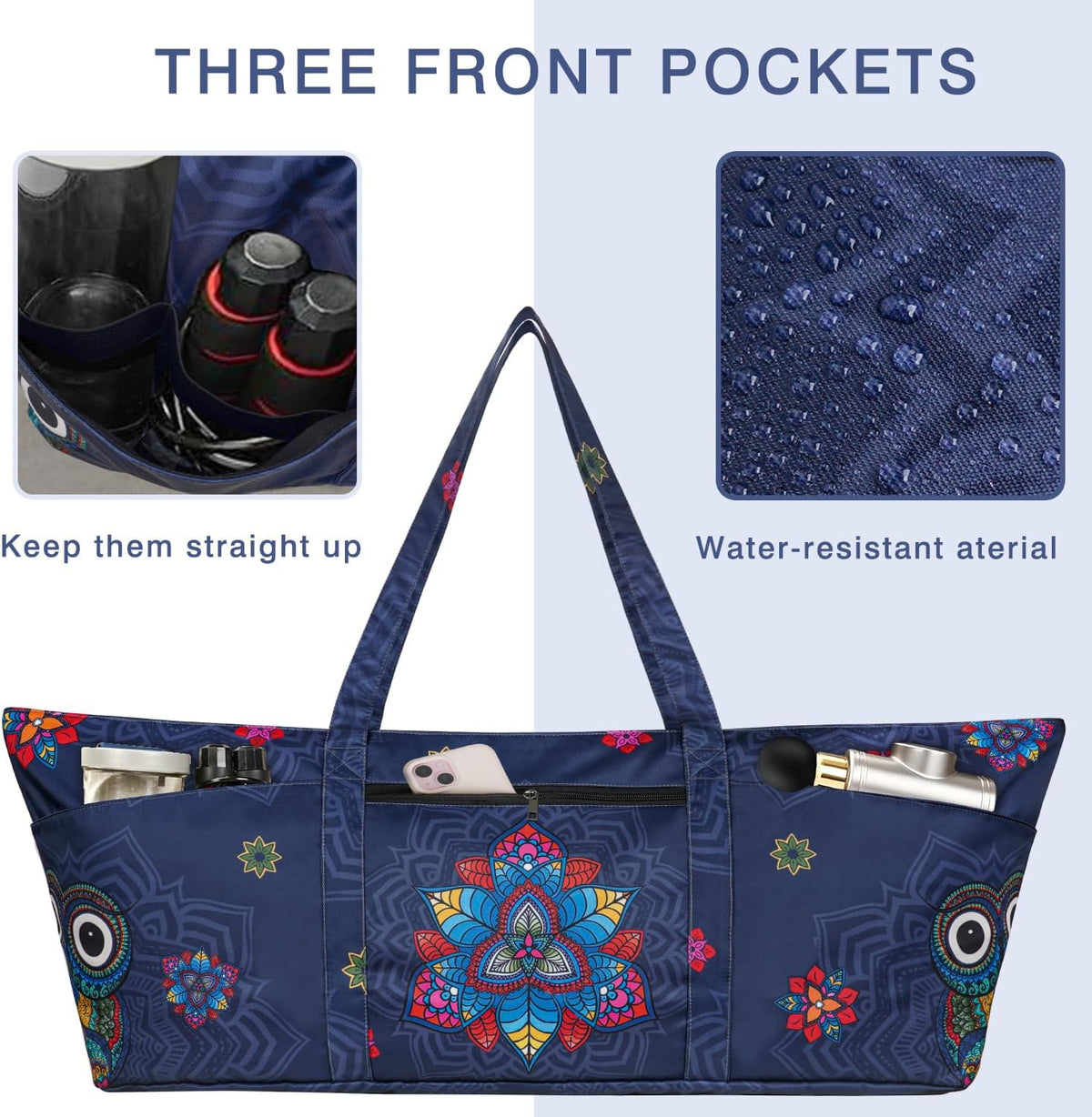 Yoga Mat Bag Yoga Mat Carrier with Shoes Compartment & Wet Pocket Pilates Bag with Zipper Pockets & Yoga Mat Holder Strap Yoga Bags and Carriers Fits All Your Stuff