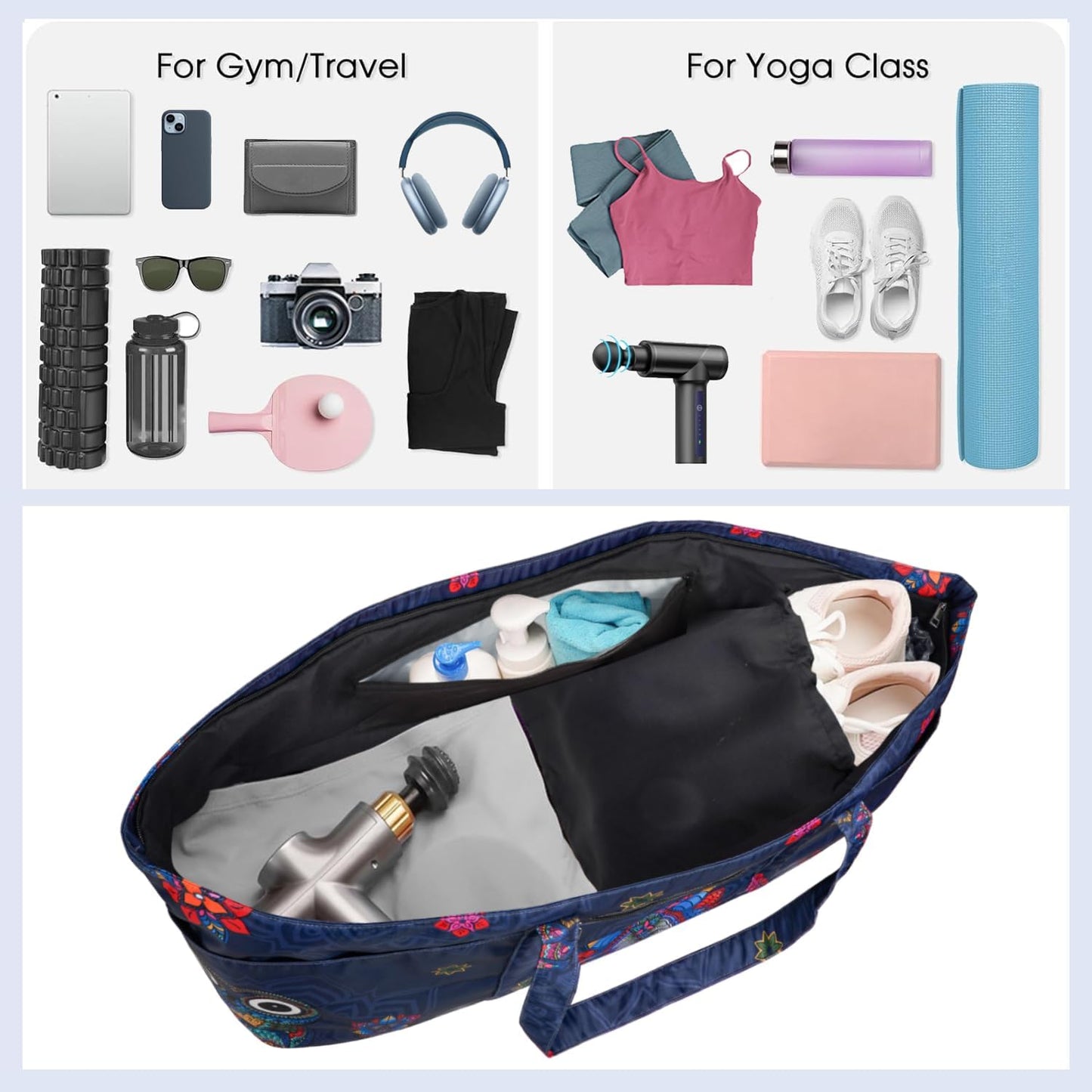 Yoga Mat Bag Yoga Mat Carrier with Shoes Compartment & Wet Pocket Pilates Bag with Zipper Pockets & Yoga Mat Holder Strap Yoga Bags and Carriers Fits All Your Stuff