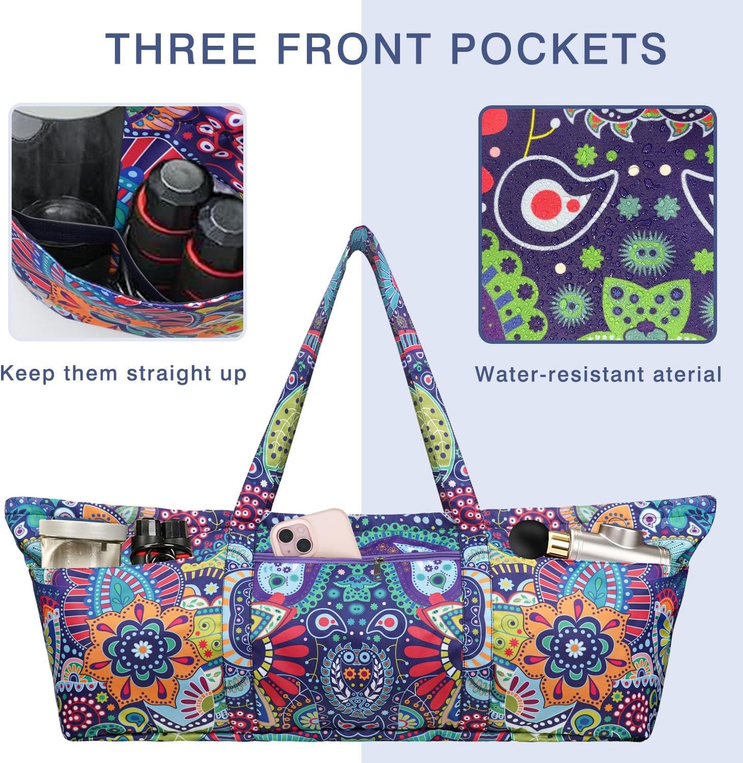 Yoga Mat Bag Yoga Mat Carrier with Shoes Compartment & Wet Pocket Pilates Bag with Zipper Pockets & Yoga Mat Holder Strap Yoga Bags and Carriers Fits All Your Stuff
