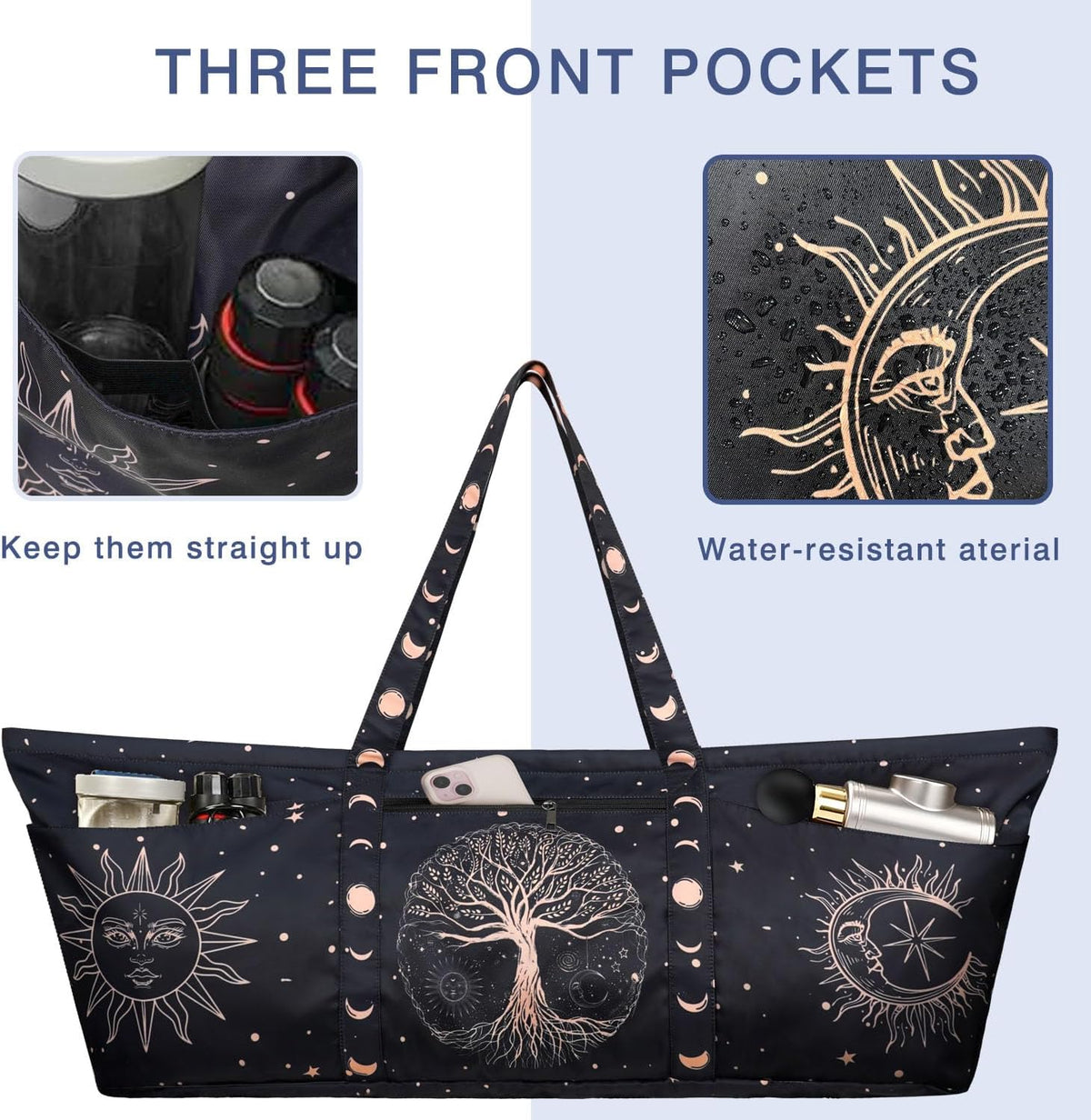 Yoga Mat Bag Yoga Mat Carrier with Shoes Compartment & Wet Pocket Pilates Bag with Zipper Pockets & Yoga Mat Holder Strap Yoga Bags and Carriers Fits All Your Stuff