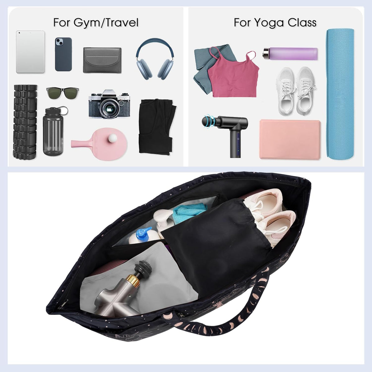 Yoga Mat Bag Yoga Mat Carrier with Shoes Compartment & Wet Pocket Pilates Bag with Zipper Pockets & Yoga Mat Holder Strap Yoga Bags and Carriers Fits All Your Stuff