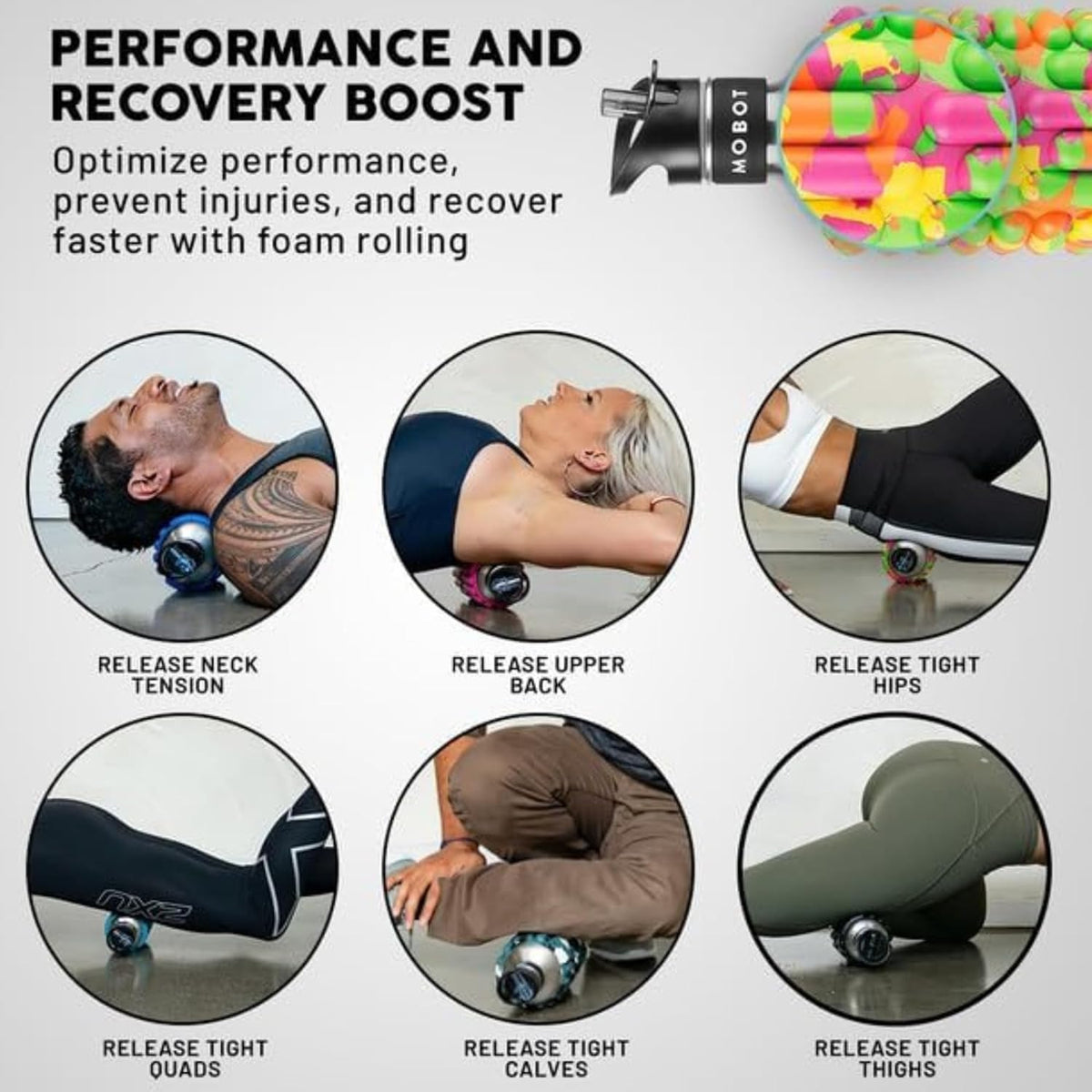 MOBOT Portable Travel Foam Roller Water Bottle with Sip Straw, Stainless Steel Screw Lid | Insulated Sports Water Bottle and Foam Rollers for Yoga, Workout, Home Gym, & Exercise, Beet (27 oz)