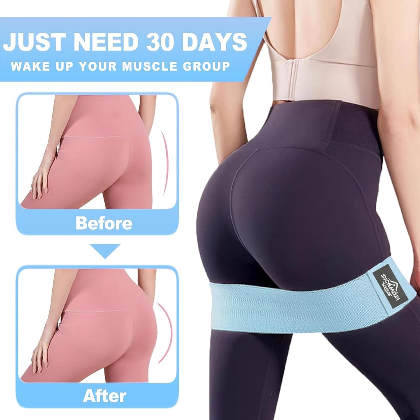DICYWUDI Yoga Mat Thick, 6 Fabric Resistance Bands, 2 Pack Yoga Blocks, Home Workout Equipment Essentials Starter Kit for Beginners Full Body Toning