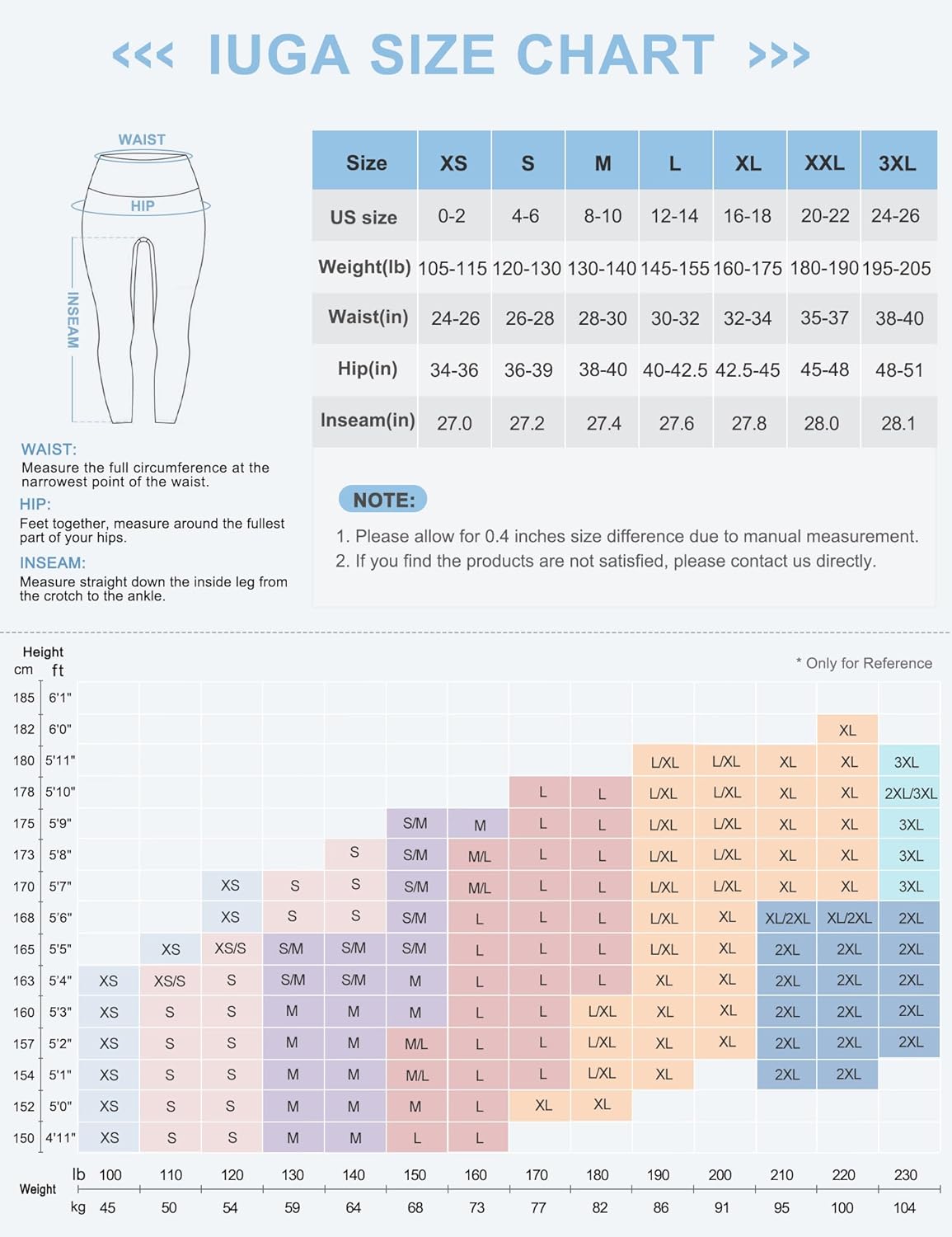IUGA High Waist Yoga Pants with Pockets, Leggings for Women Tummy Control, Workout Leggings for Women 4 Way Stretch