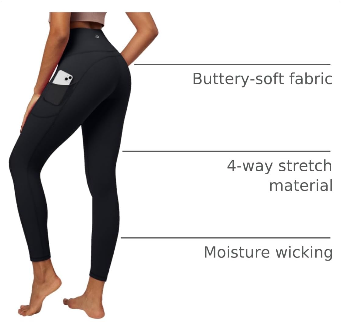 IUGA High Waist Yoga Pants with Pockets, Leggings for Women Tummy Control, Workout Leggings for Women 4 Way Stretch