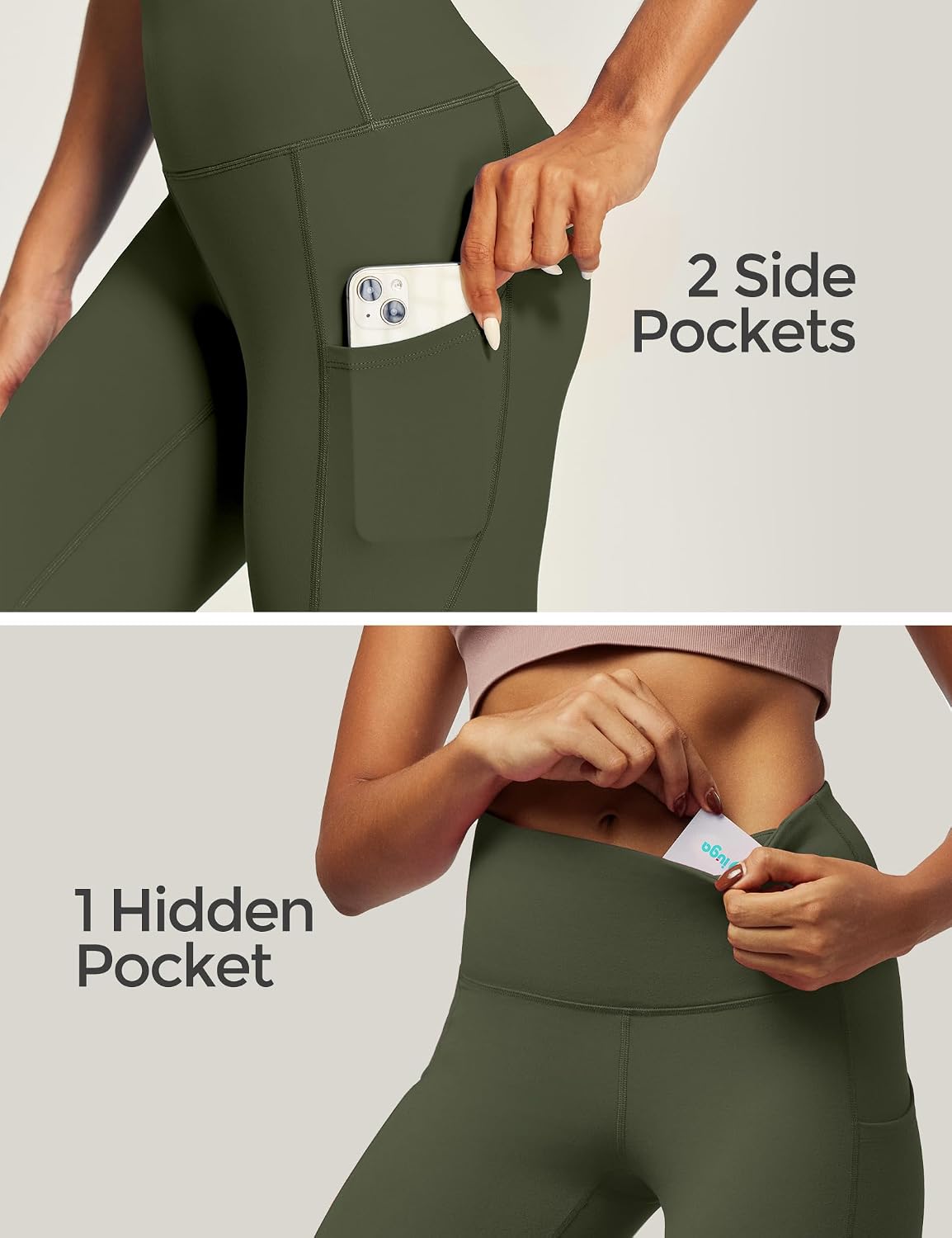 IUGA High Waist Yoga Pants with Pockets, Leggings for Women Tummy Control, Workout Leggings for Women 4 Way Stretch