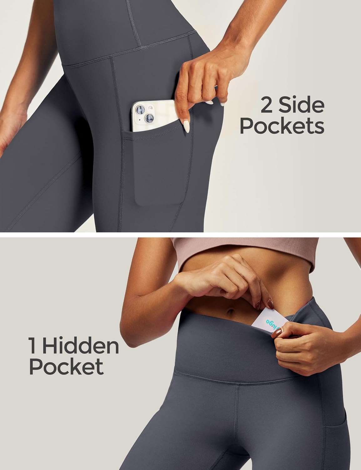 IUGA High Waist Yoga Pants with Pockets, Leggings for Women Tummy Control, Workout Leggings for Women 4 Way Stretch