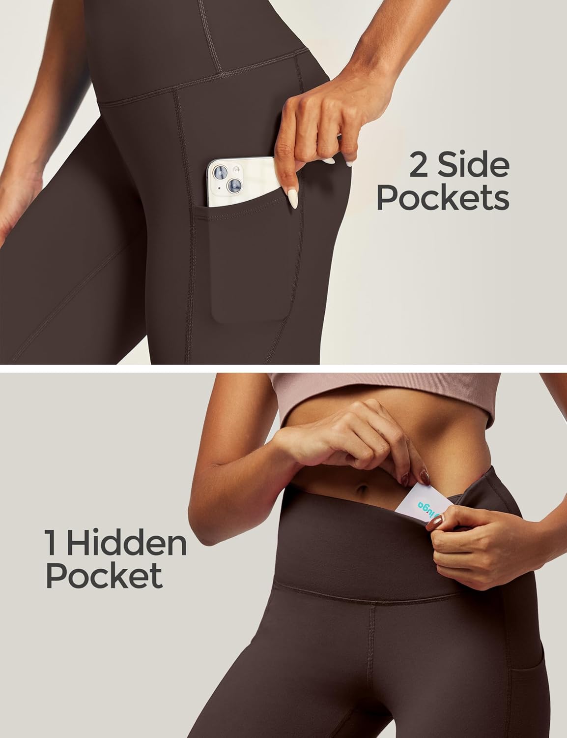 IUGA High Waist Yoga Pants with Pockets, Leggings for Women Tummy Control, Workout Leggings for Women 4 Way Stretch