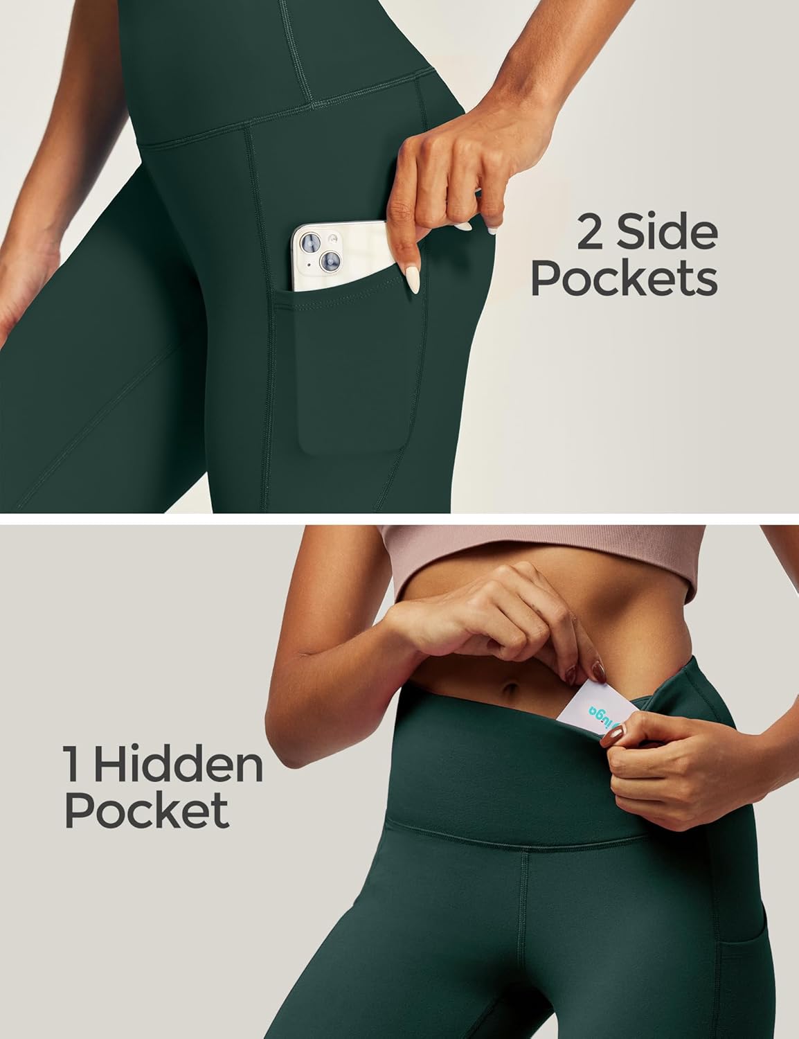 IUGA High Waist Yoga Pants with Pockets, Leggings for Women Tummy Control, Workout Leggings for Women 4 Way Stretch