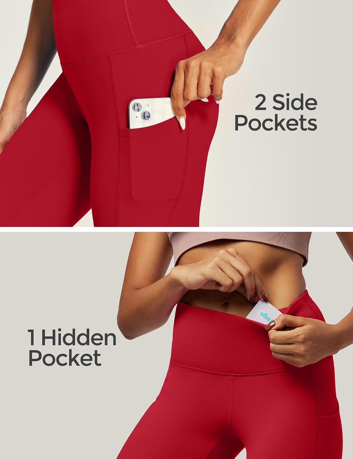 IUGA High Waist Yoga Pants with Pockets, Leggings for Women Tummy Control, Workout Leggings for Women 4 Way Stretch