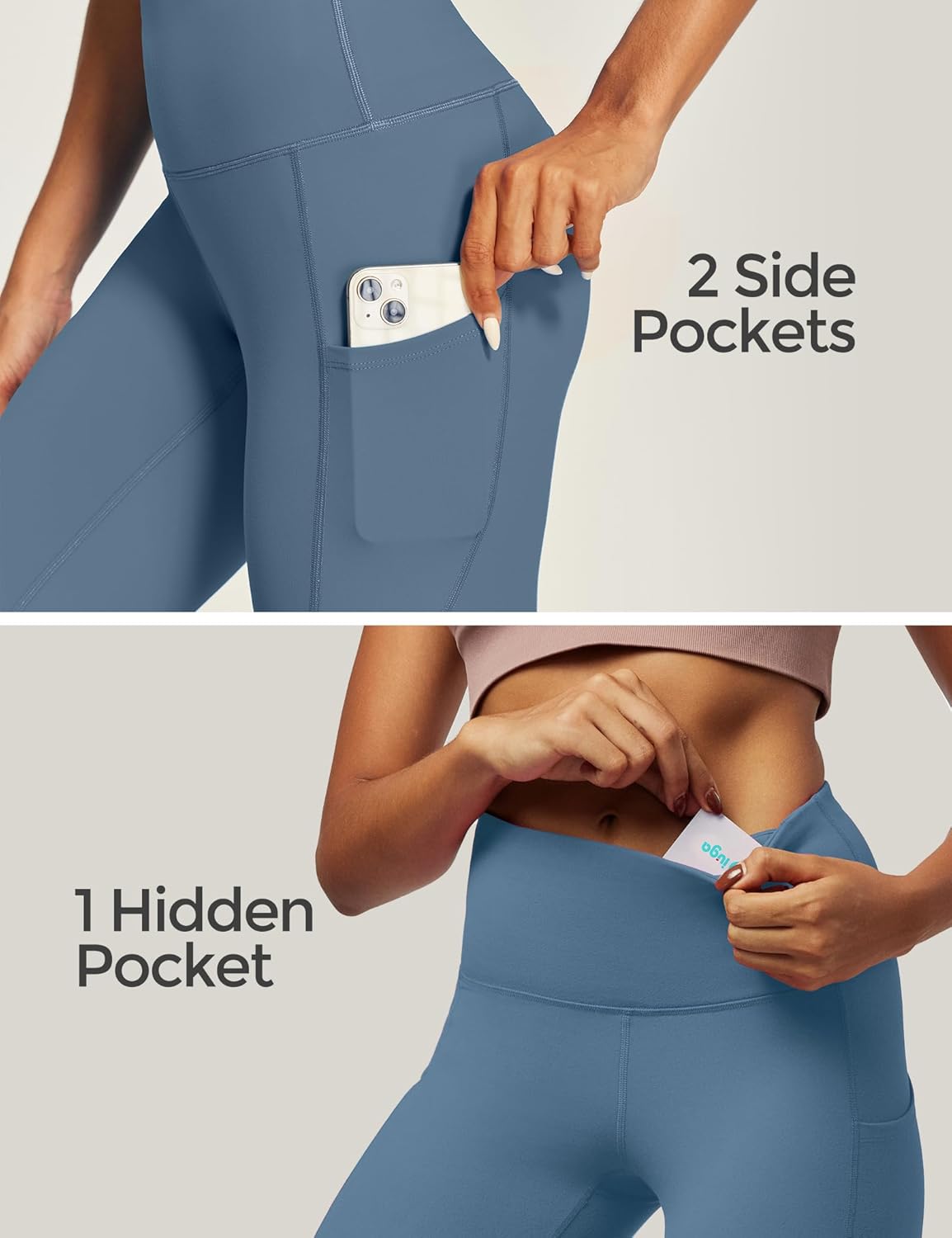 IUGA High Waist Yoga Pants with Pockets, Leggings for Women Tummy Control, Workout Leggings for Women 4 Way Stretch