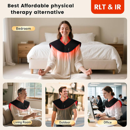 Red Light Therapy for Neck and Shoulder, Infrared Light Therapy for Body at Indoor, Pain Relief, 194-LED, 660nm & 850nm, 30W High Power