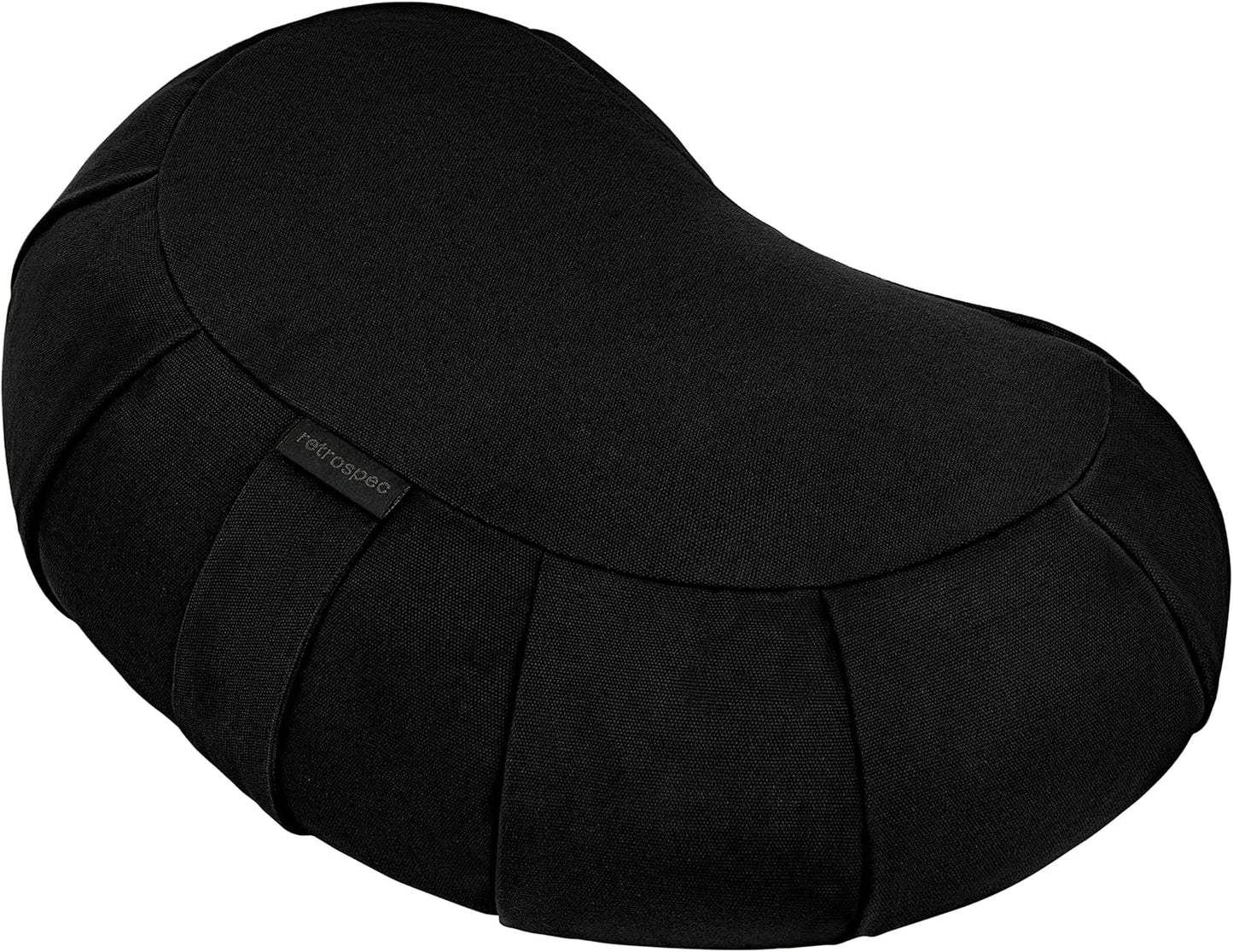 Sedona Zafu Meditation Cushion with Buckwheat Hull Fill - Adjustable Yoga & Pilates Equipment Support - 17in Crescent Cotton Cover